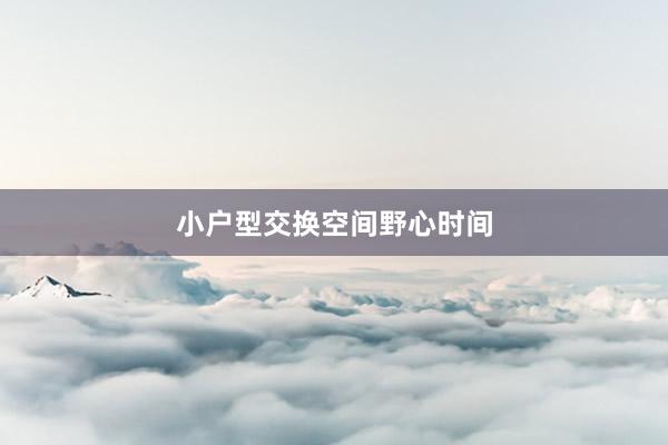 小户型交换空间野心时间